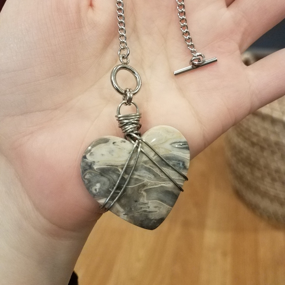 Picasso Jasper Heart Toggle Necklace - Picture 4 of 8